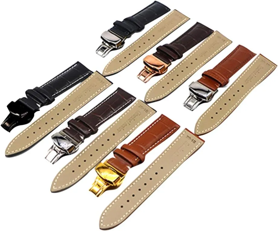 Universal Leather Watchband Watch Replacement Band Compatible for Huami GTS/Huawei GT 42mm/ Sumsang Galaxy Watch Watch Band Compatible with 14mm/ balmy 18mm/ 20mm- 