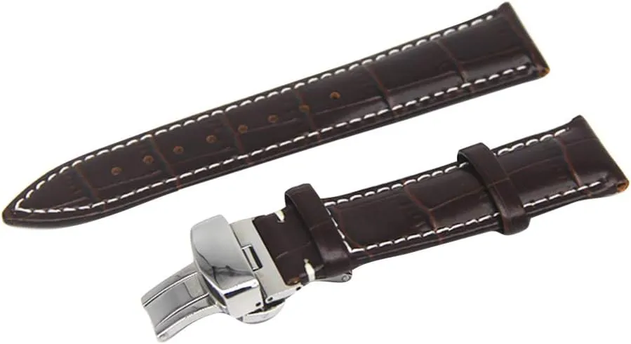 Universal Leather Watchband Watch Replacement Band Compatible for Huami GTS/Huawei GT 42mm/ Sumsang Galaxy Watch Watch Band Compatible with 14mm/ balmy 18mm/ 20mm- 