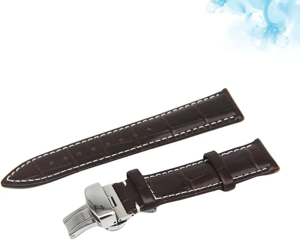 Universal Leather Watchband Watch Replacement Band Compatible for Huami GTS/Huawei GT 42mm/ Sumsang Galaxy Watch Watch Band Compatible with 14mm/ balmy 18mm/ 20mm- 