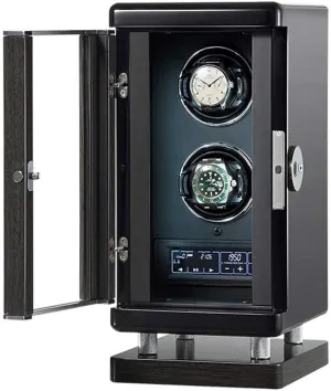 Unlock Watch Winding Box with consume Remote Control,2 0 Watch Automatic Watch Winder Case with Light Quiet Motor Led Illuminated LCD Touchscreen Display Fingerprint 