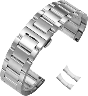 unverified parasitic fellow 16mm 17mm 18mm19mm 20mm 21mm 22mm 23mm 24mm Watch Bracelet Polished Brushed Metal Watch Strap Replacement Band Men Women Stainless Steel Watch Band Curved End 14mm 15mm 