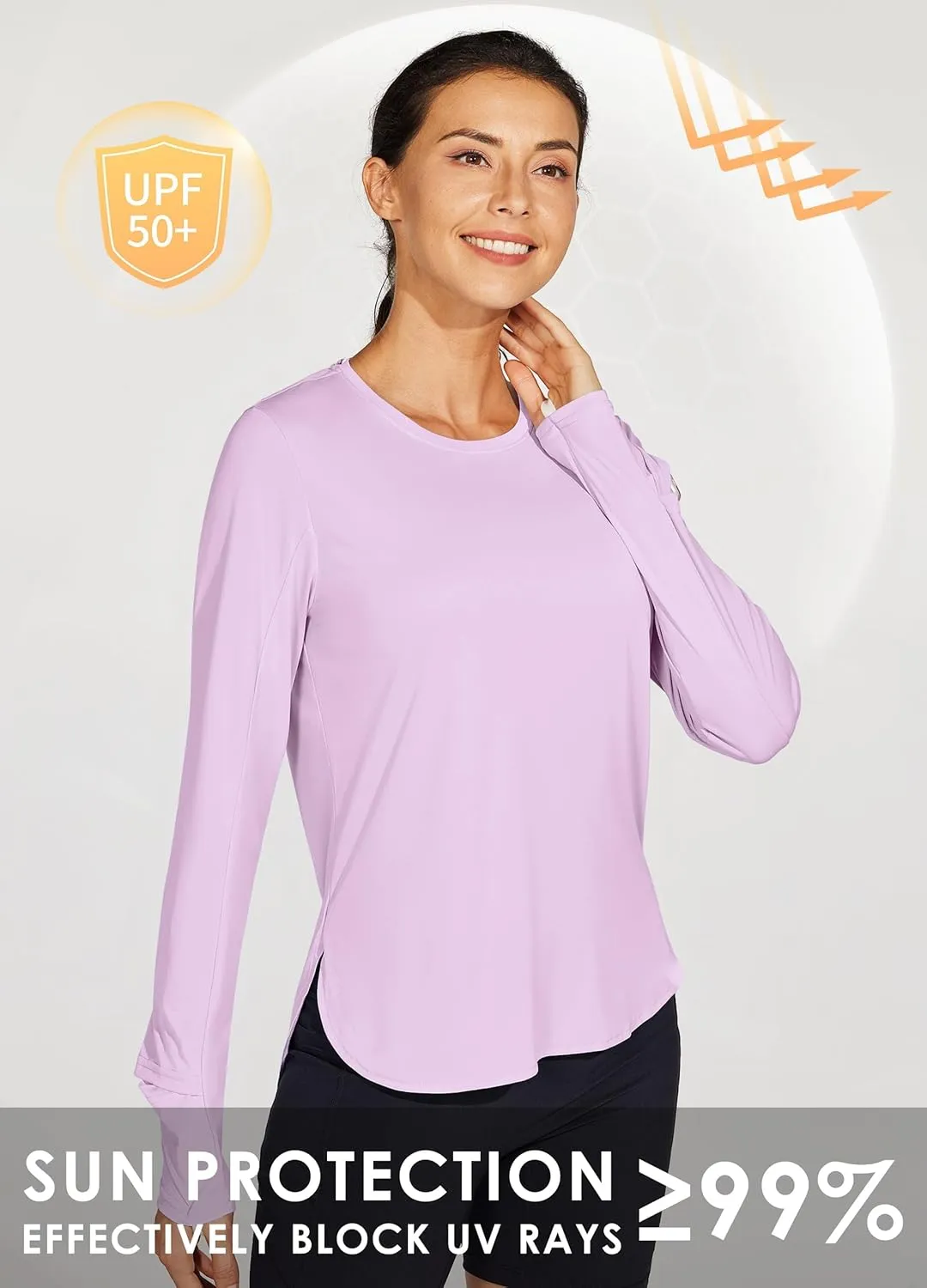 UPF 50  SPF Long concentrate intermittently Sleeve Hiking Lightweight Quick Dry UV Protection Outdoor Willit Women's Sun Shirts 