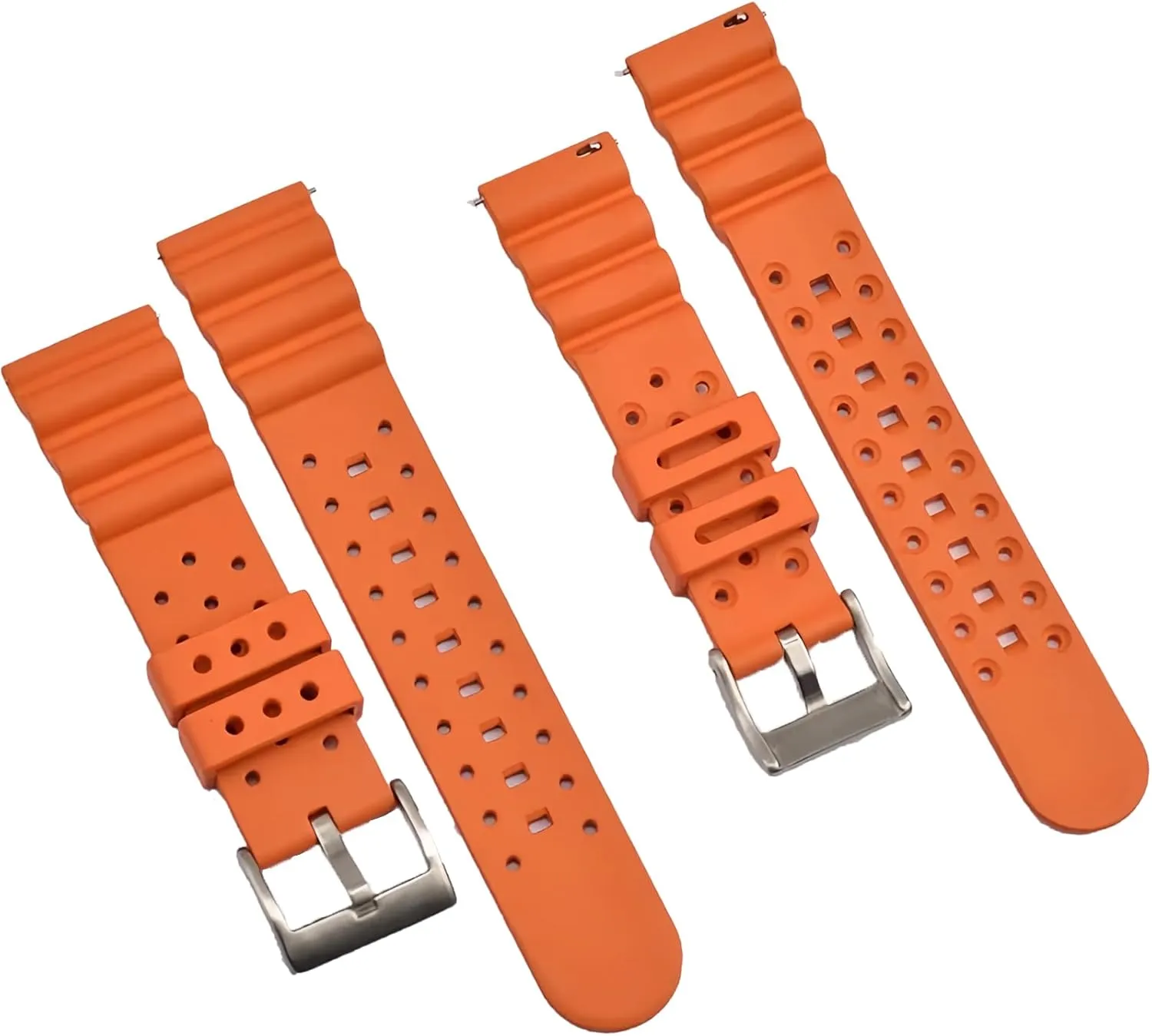 Ventilated Quick Release Universal Sporty Diving Soft Durable Fluororubber Watch Strap 18mm 20mm 22mm 24mm FKM Rubber Replacement Band Strap Men Women FKM Rubber Watch manufacture Bands 