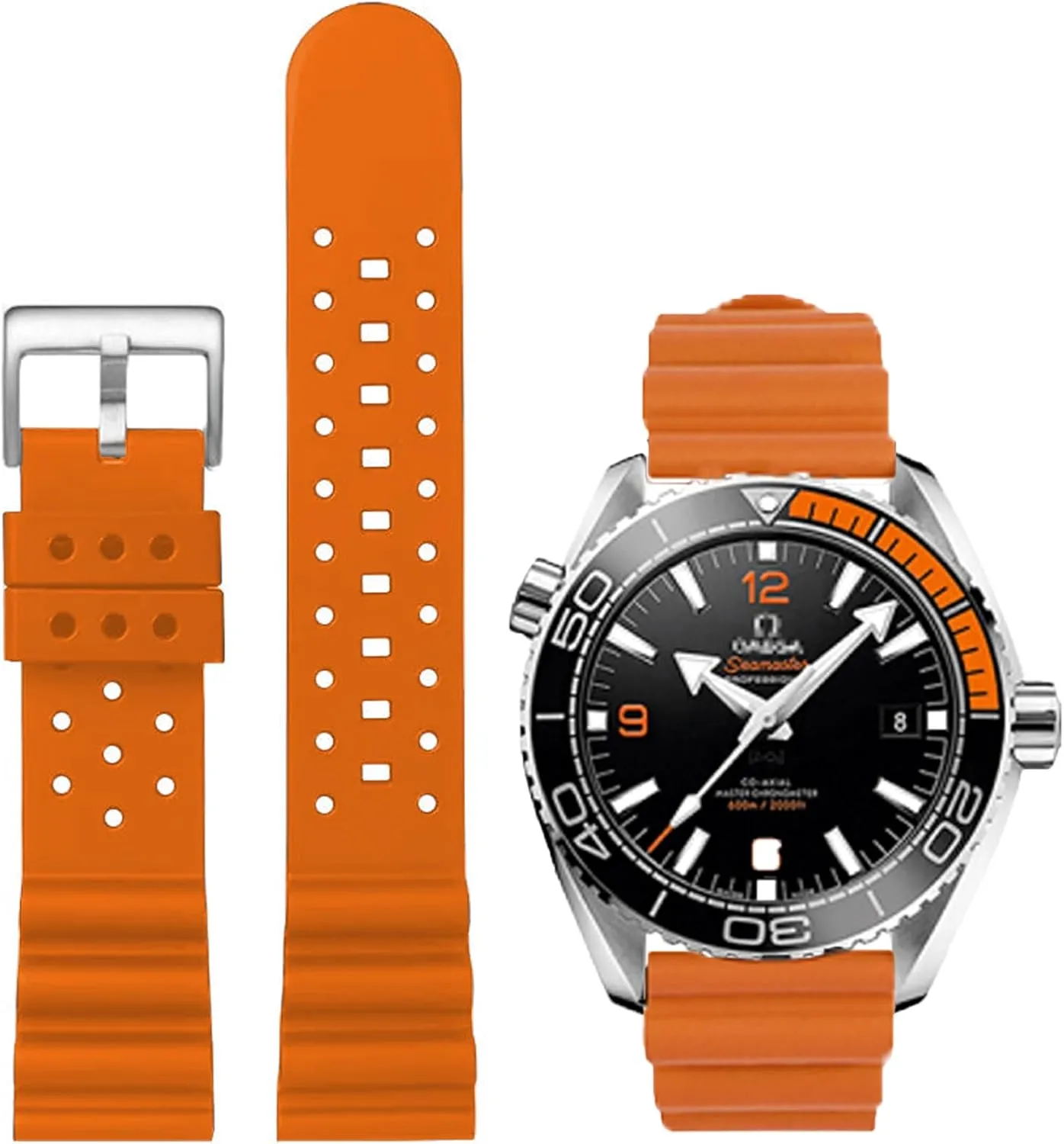 Ventilated Quick Release Universal Sporty Diving Soft Durable Fluororubber Watch Strap 18mm 20mm 22mm 24mm FKM Rubber Replacement Band Strap Men Women FKM Rubber Watch manufacture Bands 