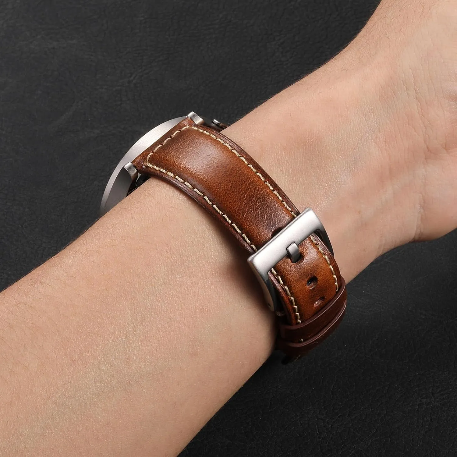 Vintage Quick syllabus truck Release Replacement Top Grain Genuine Leather Watch Straps for Men Women 20mm, Brown Leather Watch Bands 