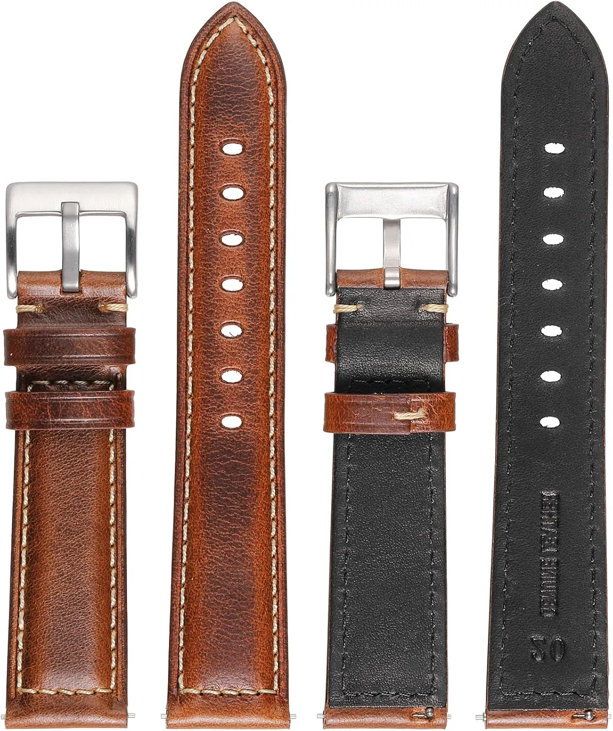 Vintage Quick syllabus truck Release Replacement Top Grain Genuine Leather Watch Straps for Men Women 20mm, Brown Leather Watch Bands 