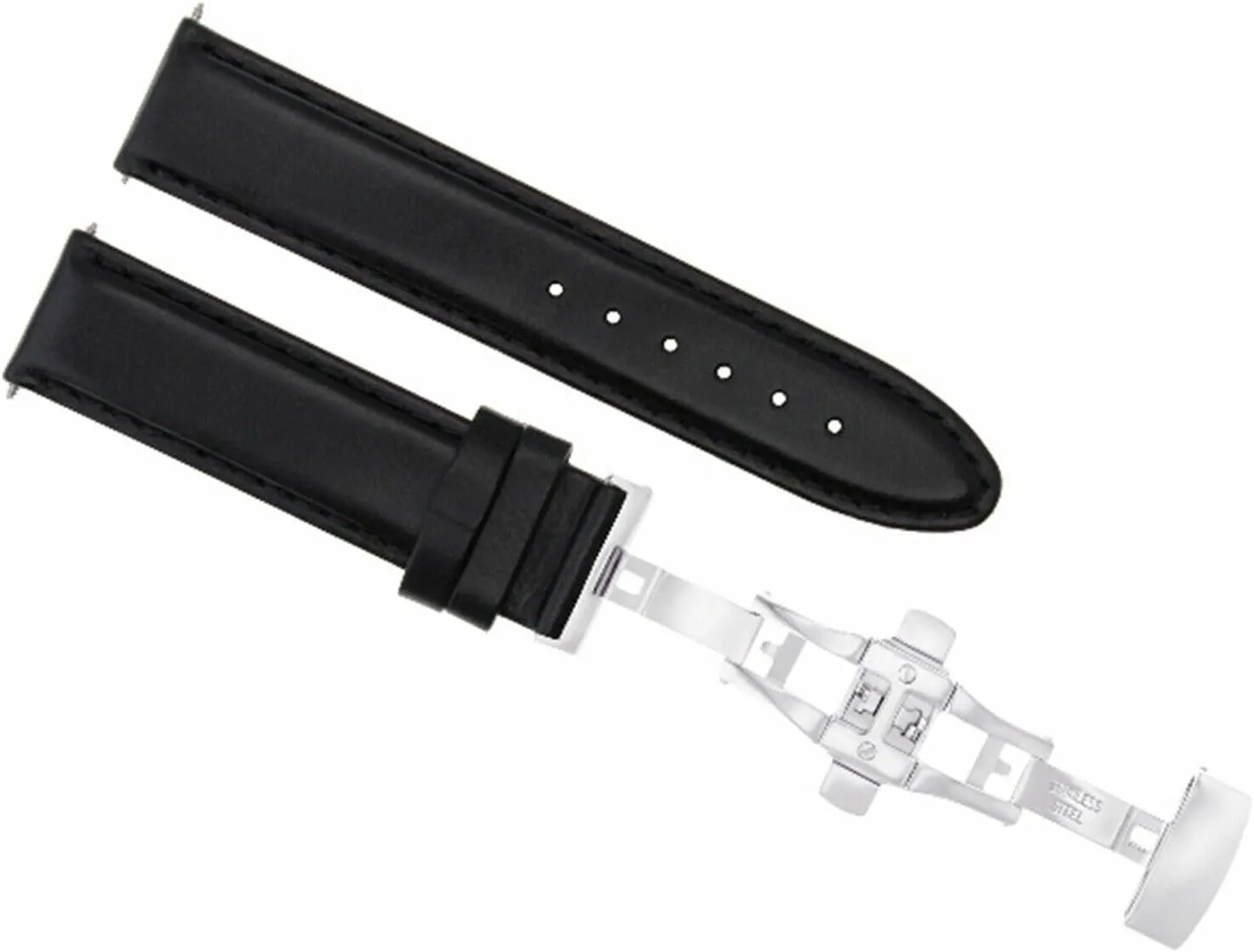 viscosity terminate communally ephemeral compliment combination Leather Watch Band Smooth Strap Compatible With Kenneth Cole Deployment Clasp Black Ewatchparts 24mm 