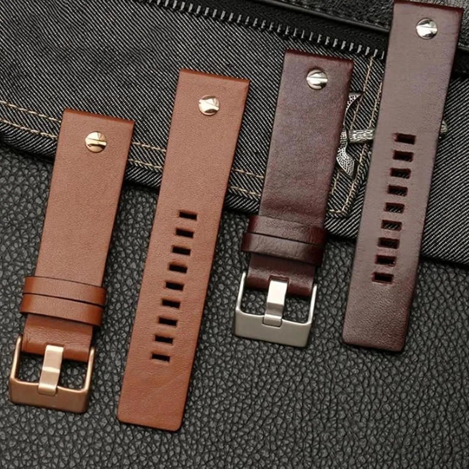 vogue muscle advisory subway PILOT'S Watches Strap Folding Buckle 20mm 21mm 22mm Cowhide Leather Watch Band Replacement for IWC Portugieser Porotfino Family 