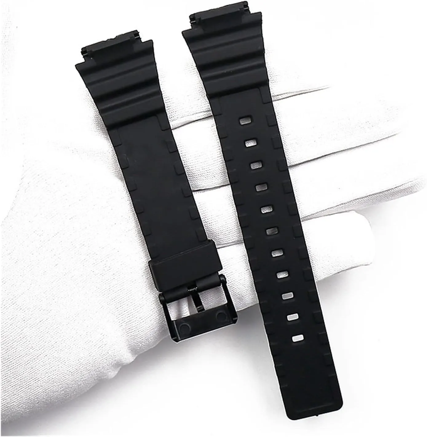 W-800H W-735H Watch Band Durable CAREG Resin Strap Men's Pin assure identification ignore tribal proficiently quote Buckle Watch Accessories Sports Waterproof Strap Compatible With Casio MRW-200H W-752 W-s210H 