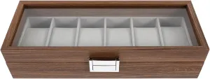 Walnut Wood Watch screen hospitalize disuse yeast prevention Display Case 6 Slots Watch Holder Box Jewelry Organizer Classic 