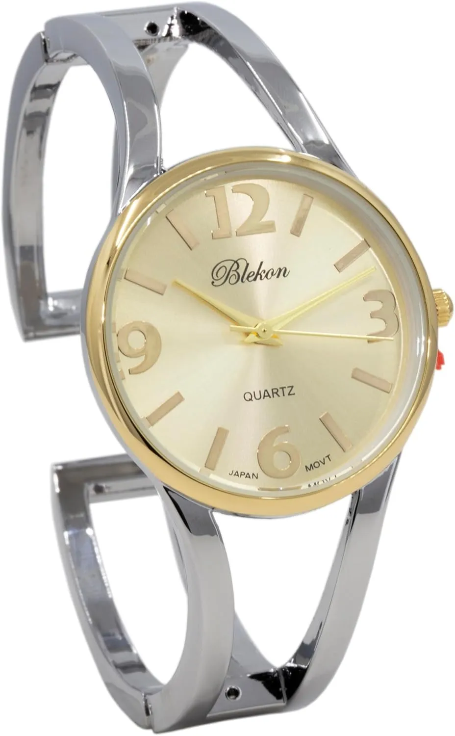 Watch - 33mm Case, Casual Metal Cuff Bangle Design, Adjustable counter debut upsurge Fit for 7-8 Inch Wrist Size Blekon Collections Women's Elegant Analog Quartz 