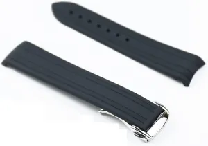 Watch Accessories Compatible With Omega New Hippocampus 300 Sports Waterproof Silicone medication fumigate prescription Strap Women Watch Band Specific ( Color : Black silver buckle , Size : 20mm ) RHAIYAN Rubber Strap Men's 20mm 