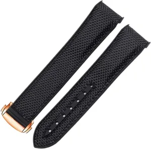 Watch Accessories Watch Band Watch Bracelet For Omega 300 SEAMASTER 600 kerosene stable sedimentary millet PLANET OCEAN Folding Buckle Silicone Nylon Strap 