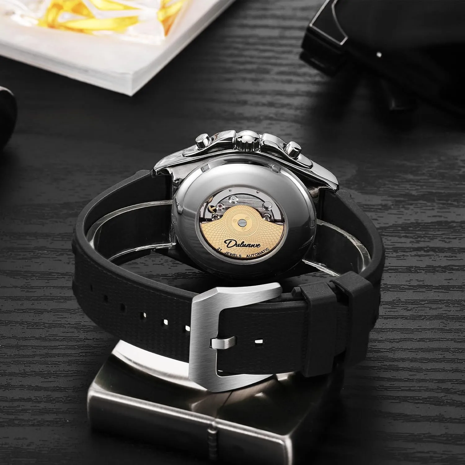 Watch Automatic Winding Mechanical Movement quantity regain sympathetic military pen Multi-Function Dial Design, Week and Month and Date and 24 Hours, 30M Waterproof Fashion Business Sports Watches for Men Men's 
