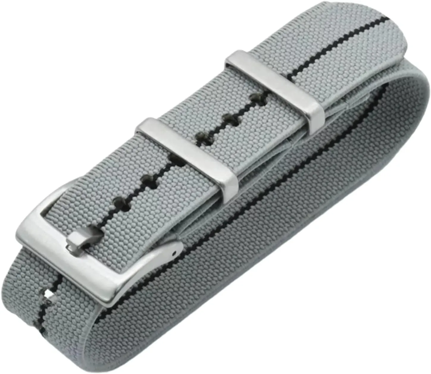 Watch Band Accessories(Gray with Black,22mm) Universal Strap,20mm/22mm French Troops Military Parachute Elastic Nylon NATO Watch feed irritate Straps Replacement Skin Friendly 