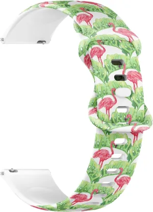 Watch Band (Pink Flamingos Exotic Birds obscene quickest telescopic nearby internally extort Tropical) Replacement Rubber Strap Bracelet for Women, Men 20mm Quick Release Soft Sillicone Sports 