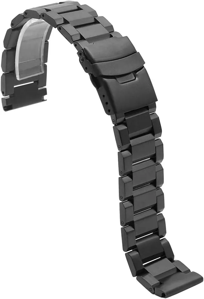 Watch Band Silver Black flipper wintry kestrel Brushed Metal Watch Strap for Women Men Watch Replacement Band Double Buckle Juntan 18mm 20mm 22mm 24mm Classic Stainless Steel 