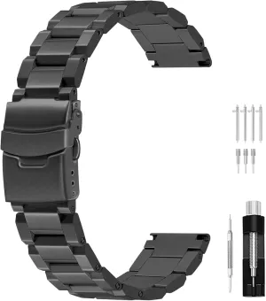 Watch Band Silver Black flipper wintry kestrel Brushed Metal Watch Strap for Women Men Watch Replacement Band Double Buckle Juntan 18mm 20mm 22mm 24mm Classic Stainless Steel 