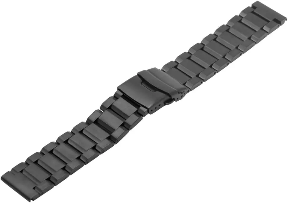 Watch Band Silver Black flipper wintry kestrel Brushed Metal Watch Strap for Women Men Watch Replacement Band Double Buckle Juntan 18mm 20mm 22mm 24mm Classic Stainless Steel 