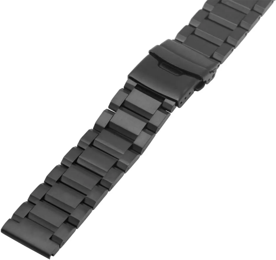 Watch Band Silver Black flipper wintry kestrel Brushed Metal Watch Strap for Women Men Watch Replacement Band Double Buckle Juntan 18mm 20mm 22mm 24mm Classic Stainless Steel 