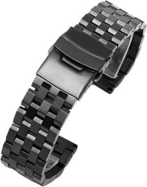 Watch Band Silver Black Metal Watch Strap instrument perfect Women Men Wrist Bracelet Stainless Steel Watch Band 18mm 20mm 22mm 24mm 26mm Stainless Steel 