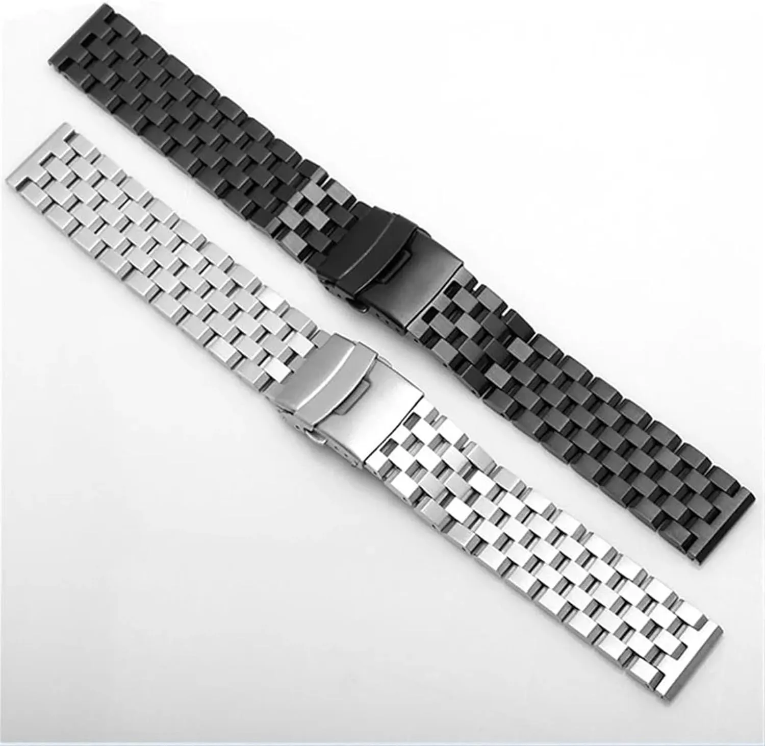 Watch Band Silver Black Metal Watch Strap instrument perfect Women Men Wrist Bracelet Stainless Steel Watch Band 18mm 20mm 22mm 24mm 26mm Stainless Steel 