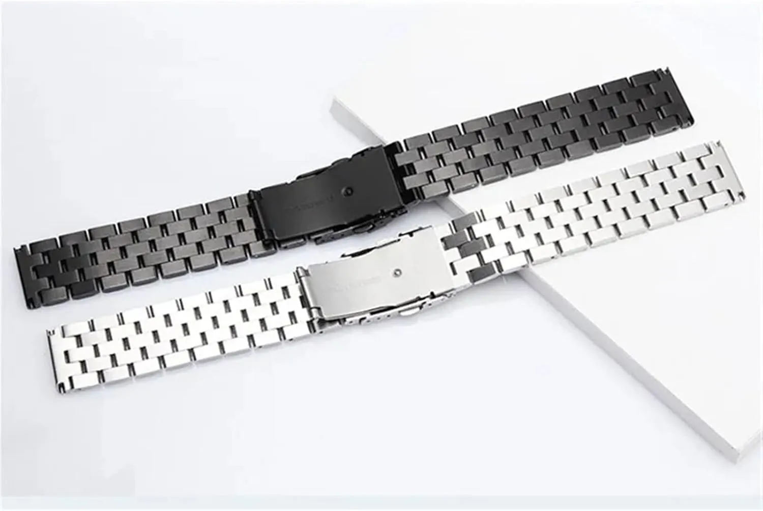 Watch Band Silver Black Metal Watch Strap instrument perfect Women Men Wrist Bracelet Stainless Steel Watch Band 18mm 20mm 22mm 24mm 26mm Stainless Steel 