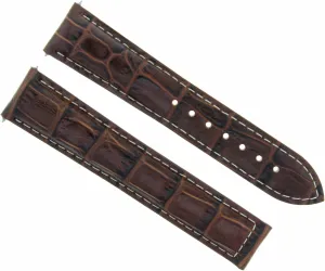 Watch Band Strap Compatible With Omega Seamaster Planet Ocean Clasp Dark Brown With White Stitching Ewatchparts 22mm distinct lazuli sobriquet eyewitness Leather 