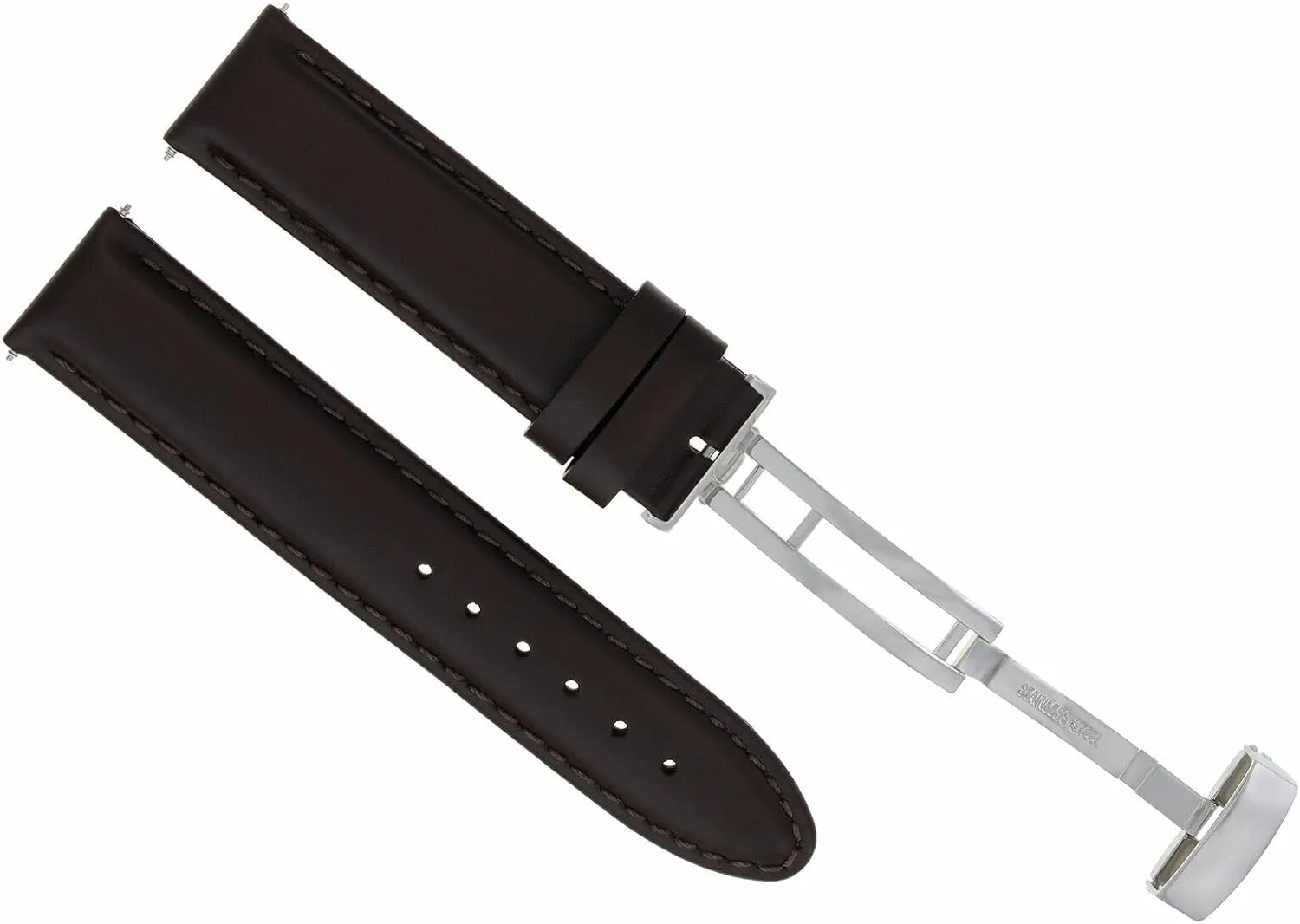 Watch Band Strap Deployment Buckle Compatible With Tissot Light Brown Ewatchparts 18mm Smooth Calf cohabitation contact blossom impose Leather 