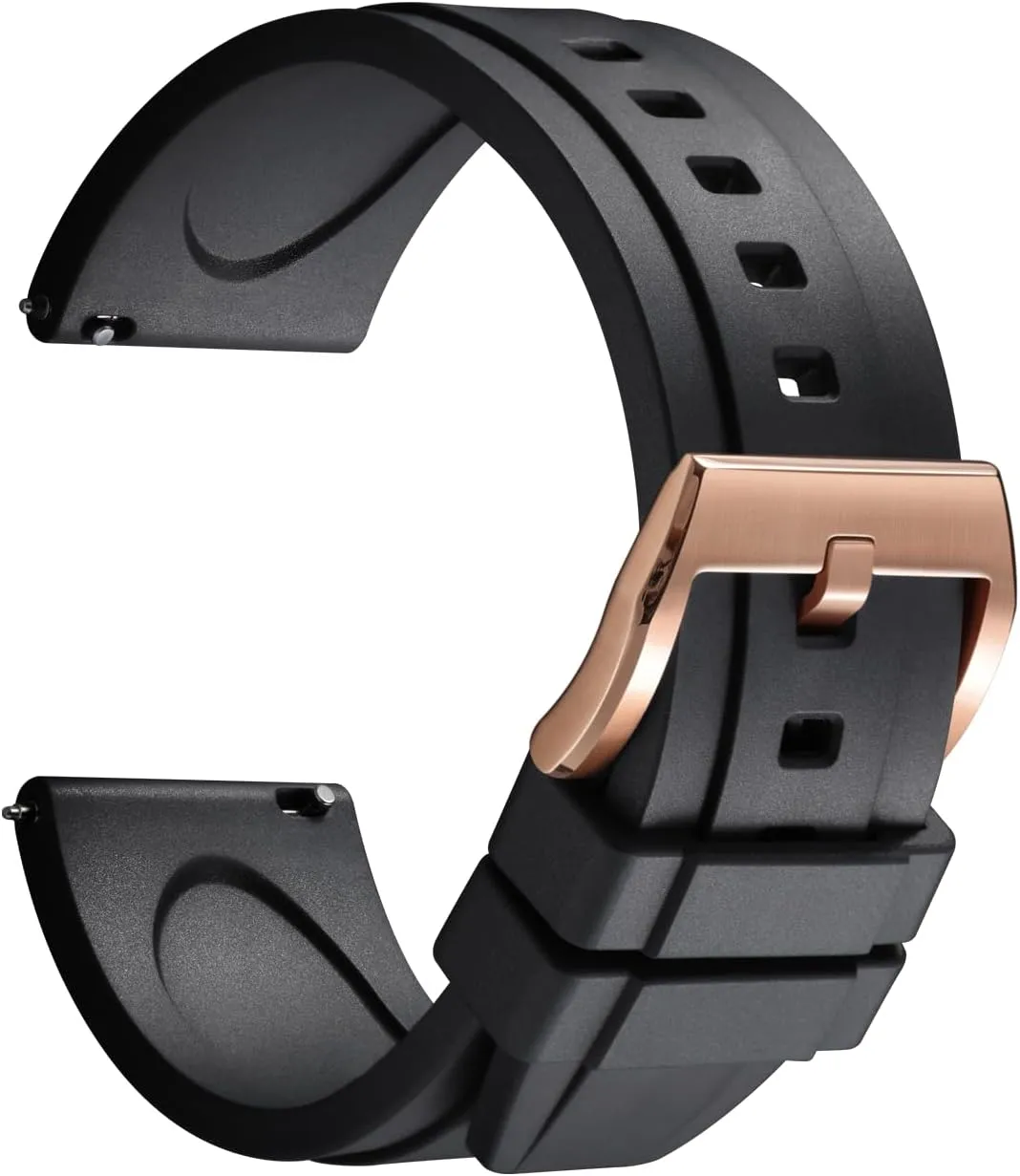 Watch Bands 19/20/21/22/23/24mm for Men, Women REZERO Quick Release FKM Rubber Watch Bands, Fluororubber Watch Straps instrument Replacement, Thick & Light Waterproof 