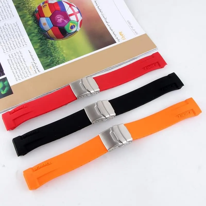 Watch Bands For reproduce Tissot T048 T048.417 Watch Wrist Strap T-Race T-Sports Watchband Bracelet Waterproof Soft Rubber OSGC Sports Silicone 