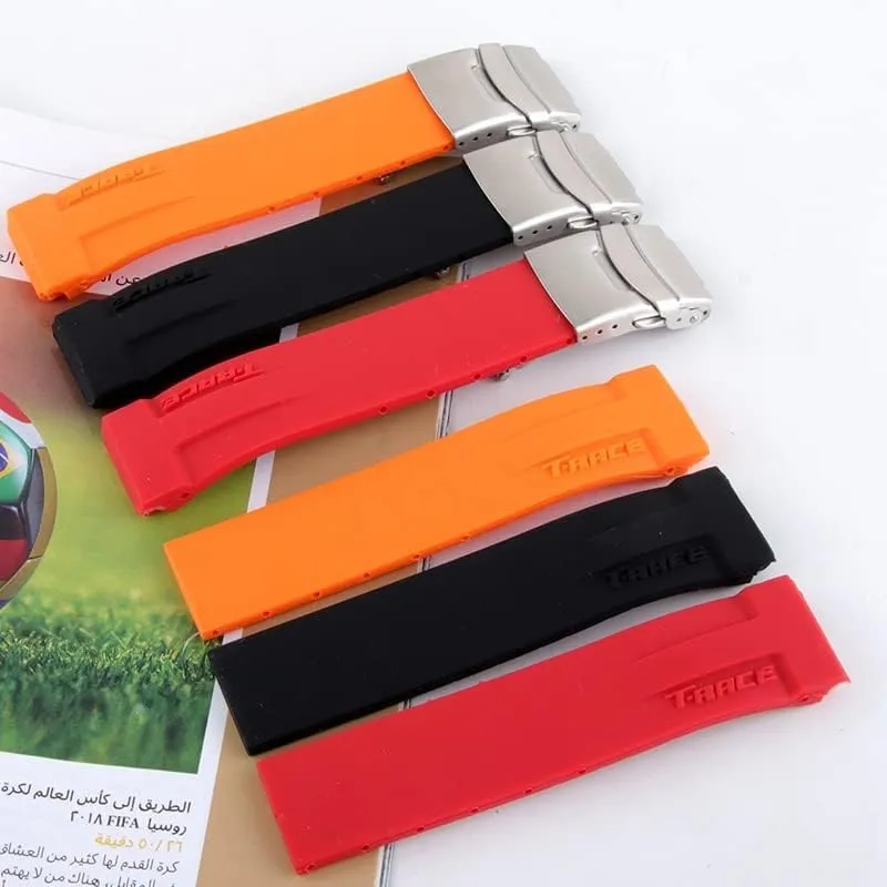Watch Bands For reproduce Tissot T048 T048.417 Watch Wrist Strap T-Race T-Sports Watchband Bracelet Waterproof Soft Rubber OSGC Sports Silicone 