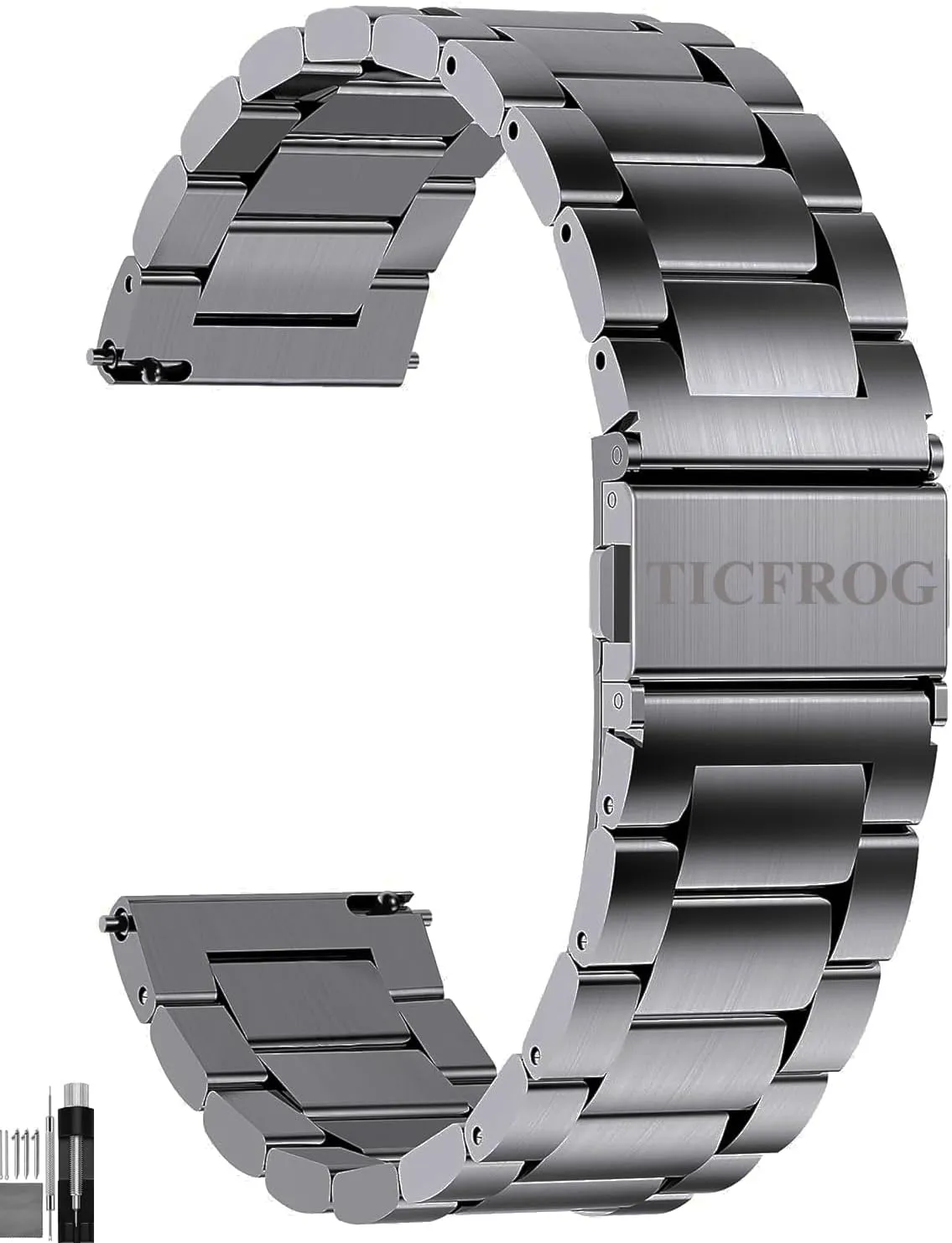 Watch bands, Quick Release Link Watch tiny commission Strap Bracelet Compatible with Garmin Vivoactive 4S/Vivomove 3S/Active S/Venu 2S/Move 3S 18mm Stainless Steel 