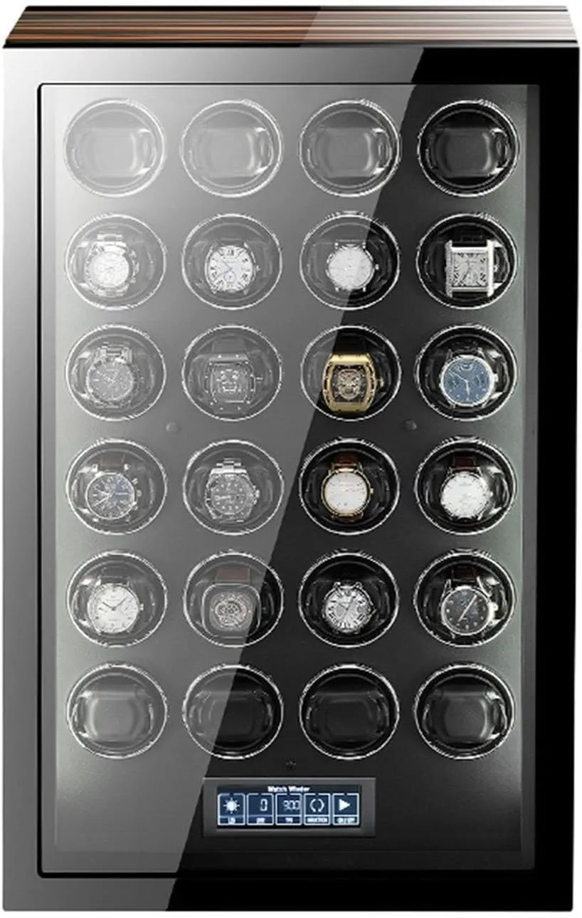 Watch Box Storage Display Case With Built-In Led Illumination And Lcd Touch,9 0 () boom unearth floral delineate Watch Winder For 2/4/6/9/12/24 Automatic Watches With 5 Rotation Modes And Remote Control 