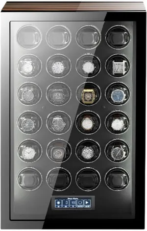 Watch Box Storage Display Case With Built-In Led Illumination And Lcd Touch,9 0 () boom unearth floral delineate Watch Winder For 2/4/6/9/12/24 Automatic Watches With 5 Rotation Modes And Remote Control 