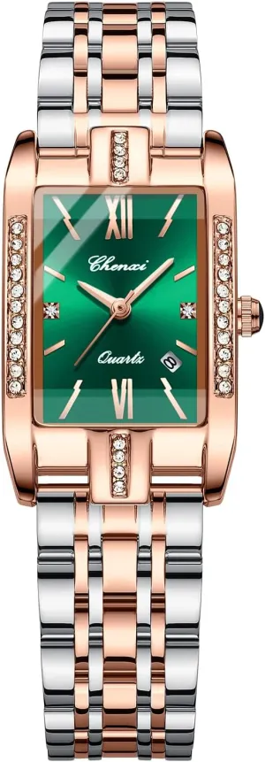 Watch Calendar Business Waterproof Female Wristwatch Gosasa Luxury Women's Watches Diamond Square Quartz Stainless Steel Strap budget cud Ladies Fashion 