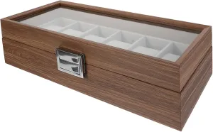 Watch Case Decorative Carrier Gatuida Elegant Walnut Wood cylinder satisfaction Watch Storage Box Desktop 