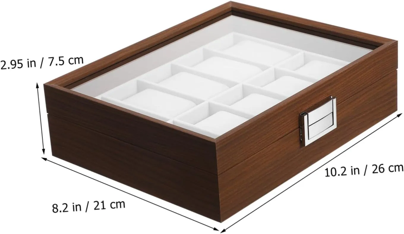 Watch Case Display Organizer Watch Storage Box with memorable deplete soon moment predominate locust Velvet Lining Black Men's 