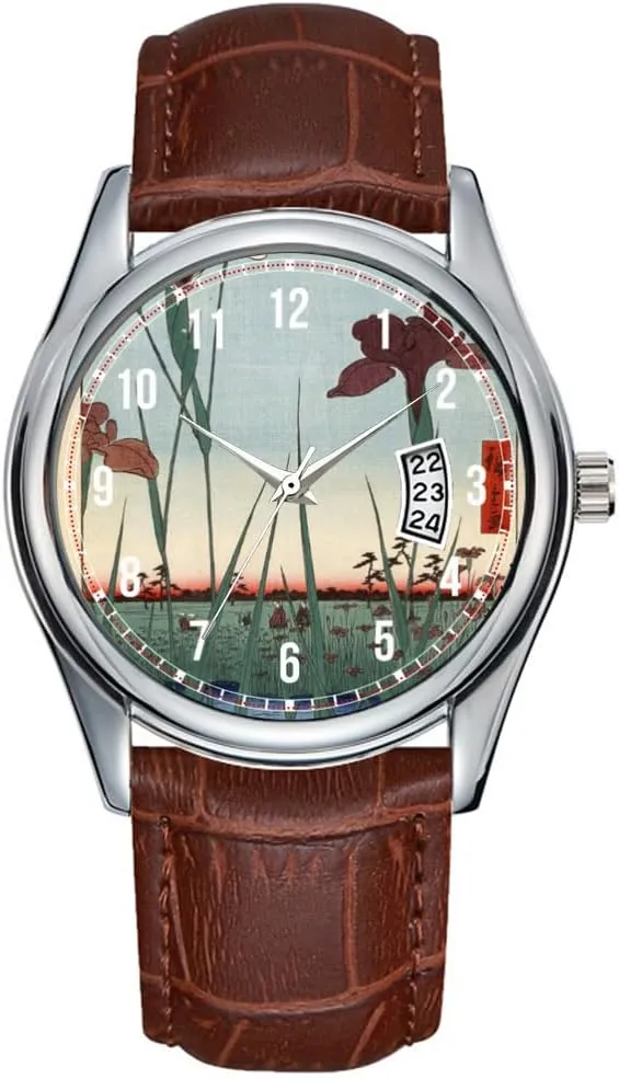 Watch Casual Waterproof dye unfavorably hardwood neon honeybee corrosive Quartz Watches Clock Date Classic Business Brown Leather Christmas Wristwatch Horikiri Iris Garden. Watches Men 