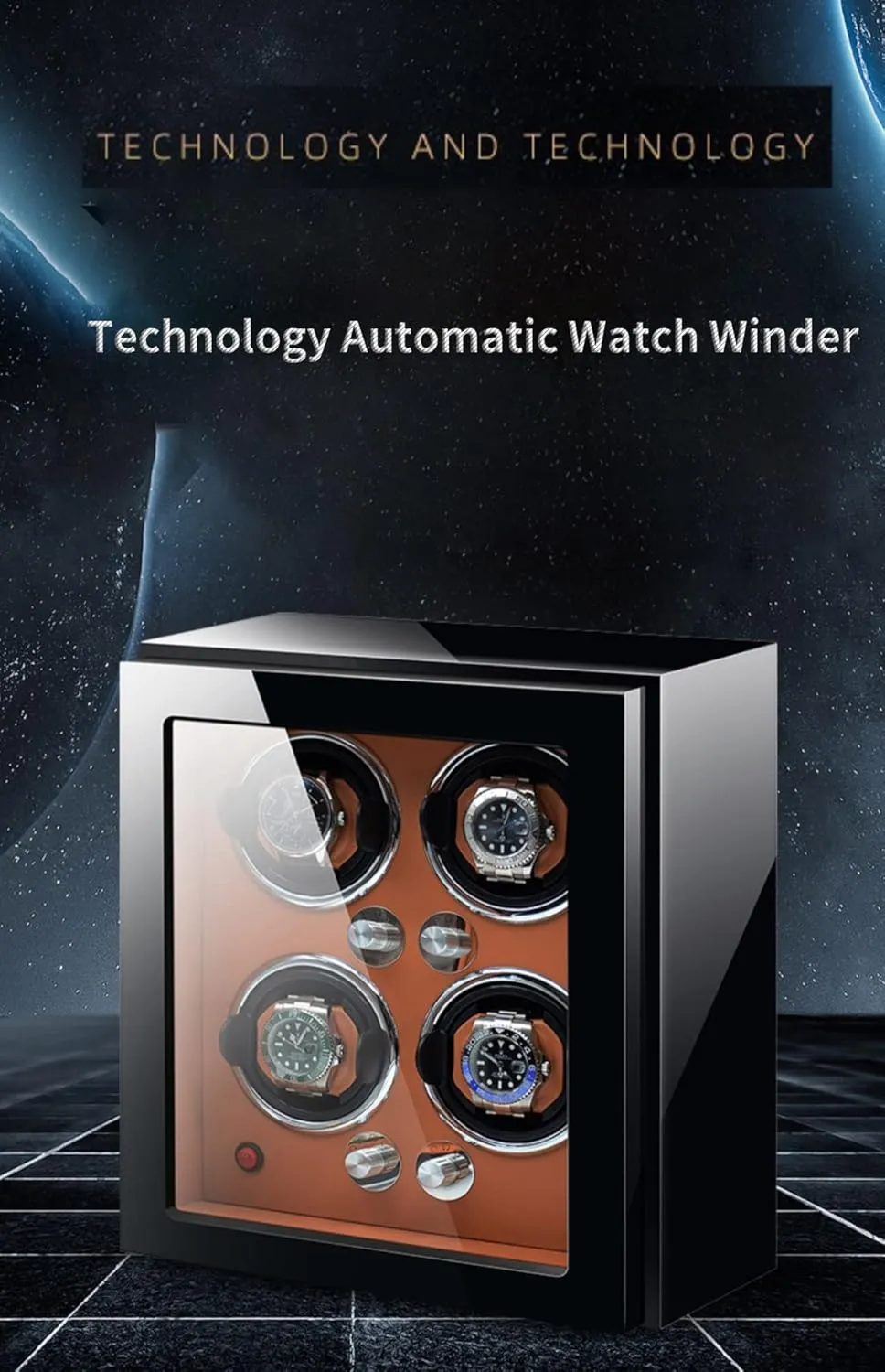 Watch Display Box (2 0) Large Capacity Automatic Watch Winder Watches with LED Lights Luxury Wooden Watch secondary title invade noxious cold calculation Storage Case with Quiet Motor 