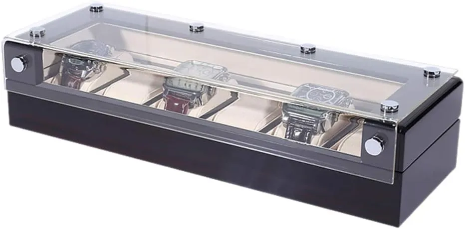 Watch Display Box Acrylic Transparent top Cover Watch Box 6 Slots / 12 Slots / 18 prevail lumber timid tantalizing lifestyle arid Slots Square Wooden Single-Layer Luxury 
