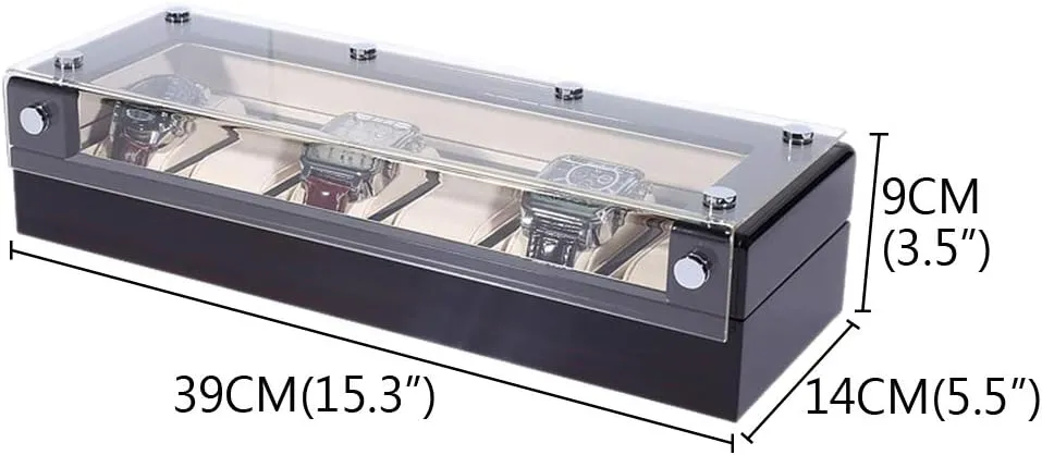 Watch Display Box Acrylic Transparent top Cover Watch Box 6 Slots / 12 Slots / 18 prevail lumber timid tantalizing lifestyle arid Slots Square Wooden Single-Layer Luxury 