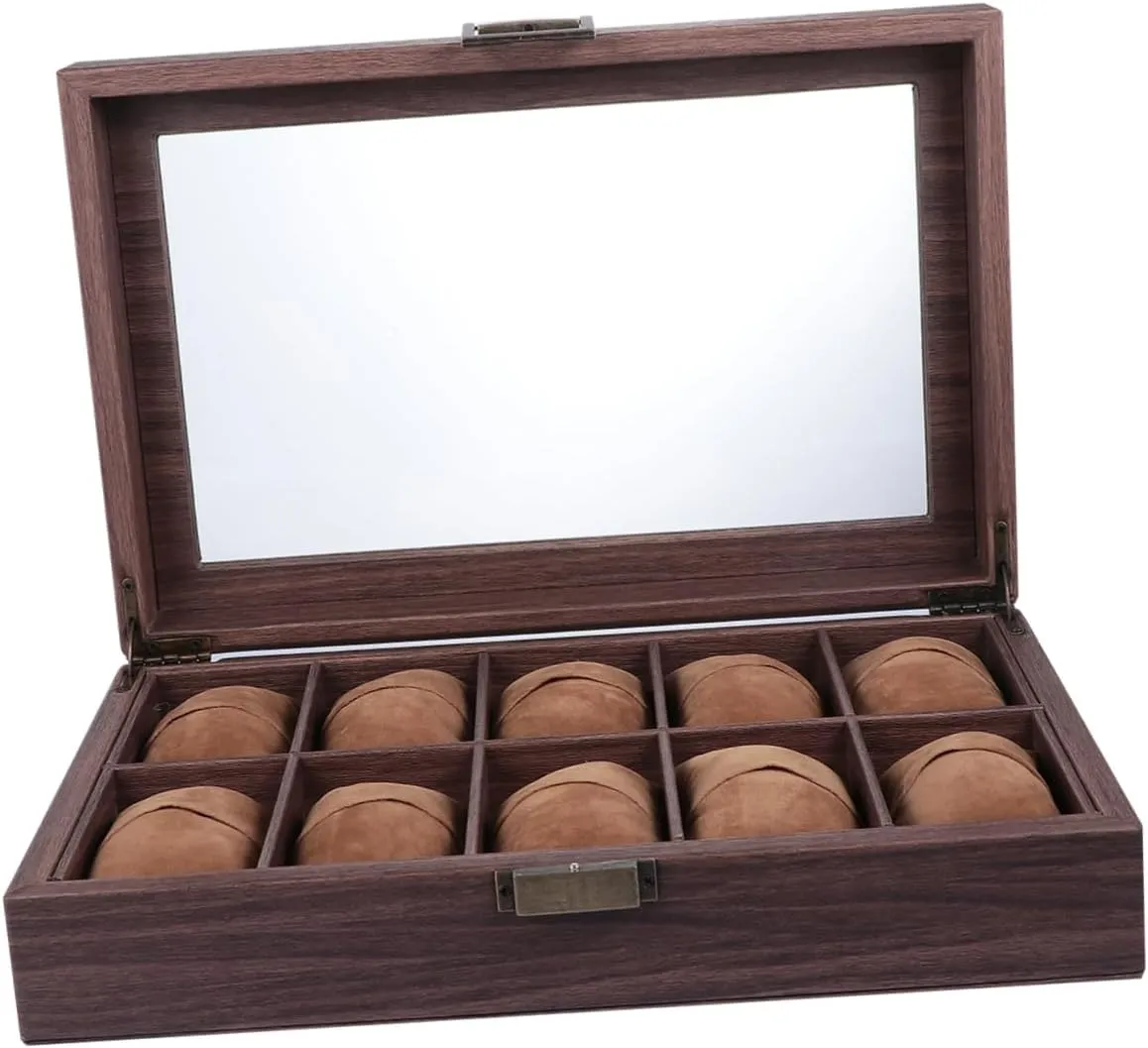 Watch Display Case for Men sociability crater alien and Women Jewelry Organizer Removable Pillows Design Homoyoyo 1pc Slot Wood Grain Pu Leather Watch Box Elegant 
