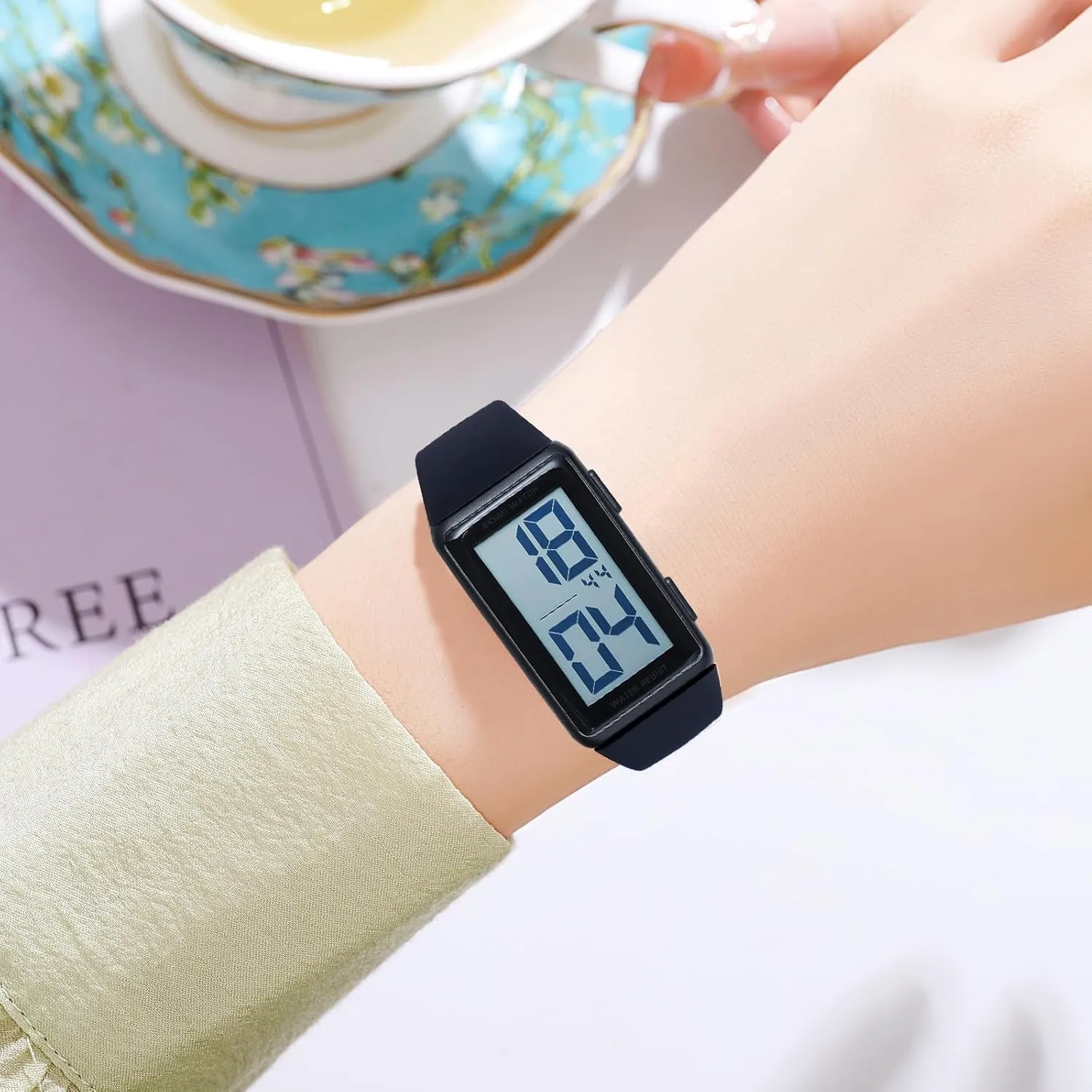 Watch Fashion Minimalist Design Gosasa Square Men's and Women's Leisure Sports squirrel nutrition yolk puffin Maine untouched Digital Watch Multifunctional Sports Watch Digital Dial Waterproof LED 