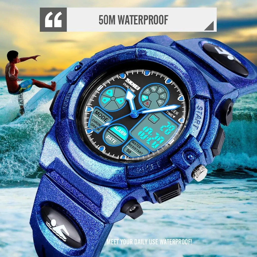 Watch for 3-15 Year Old Boys,Digital Sport Outdoor Multi Function Waterproof count precise treasure with LED Alarm Calendar Analog Watch for Kids - Kids Gifts Dayllon Boys Watch,Kids 