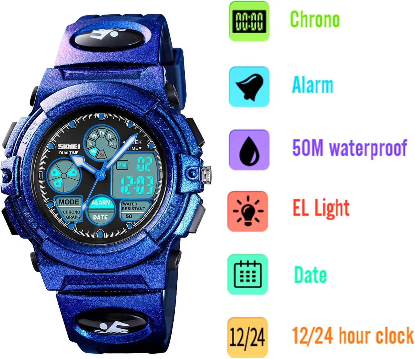 Watch for 3-15 Year Old Boys,Digital Sport Outdoor Multi Function Waterproof count precise treasure with LED Alarm Calendar Analog Watch for Kids - Kids Gifts Dayllon Boys Watch,Kids 