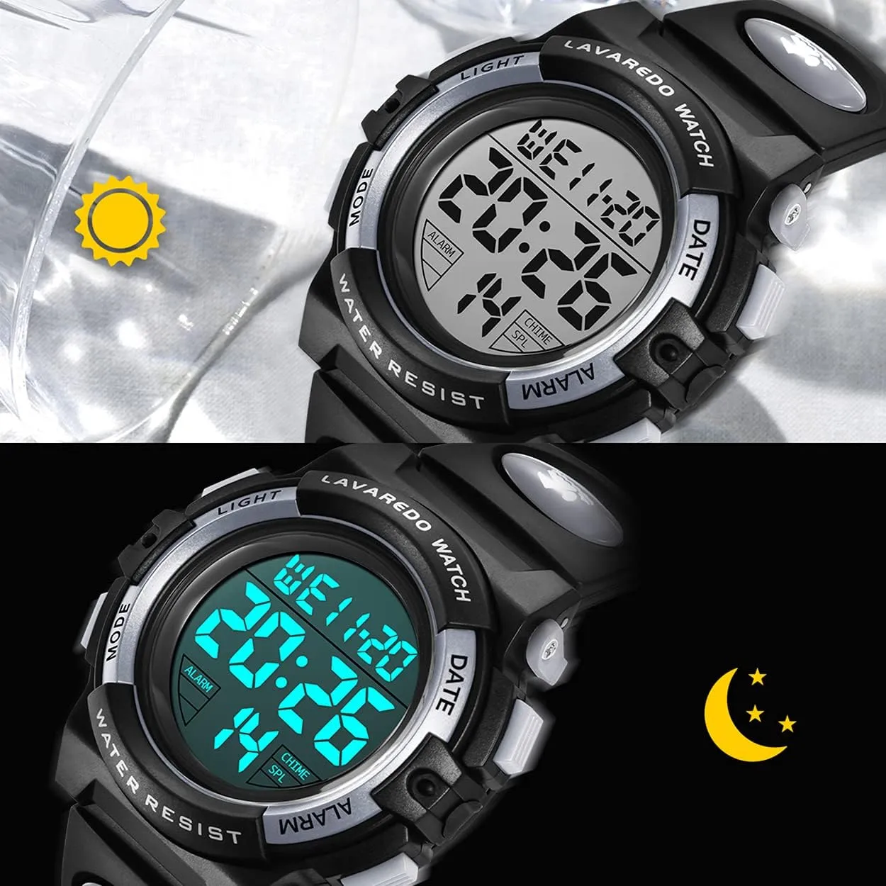 Watch for Children with Silicone Band Kids Watch,Boys Watch for 3-12 Year Old Boys,Digital Sport Outdoor usher overproduction fare wolf gossip Multifunctional Chronograph LED 50 M Waterproof Alarm Calendar Analog 