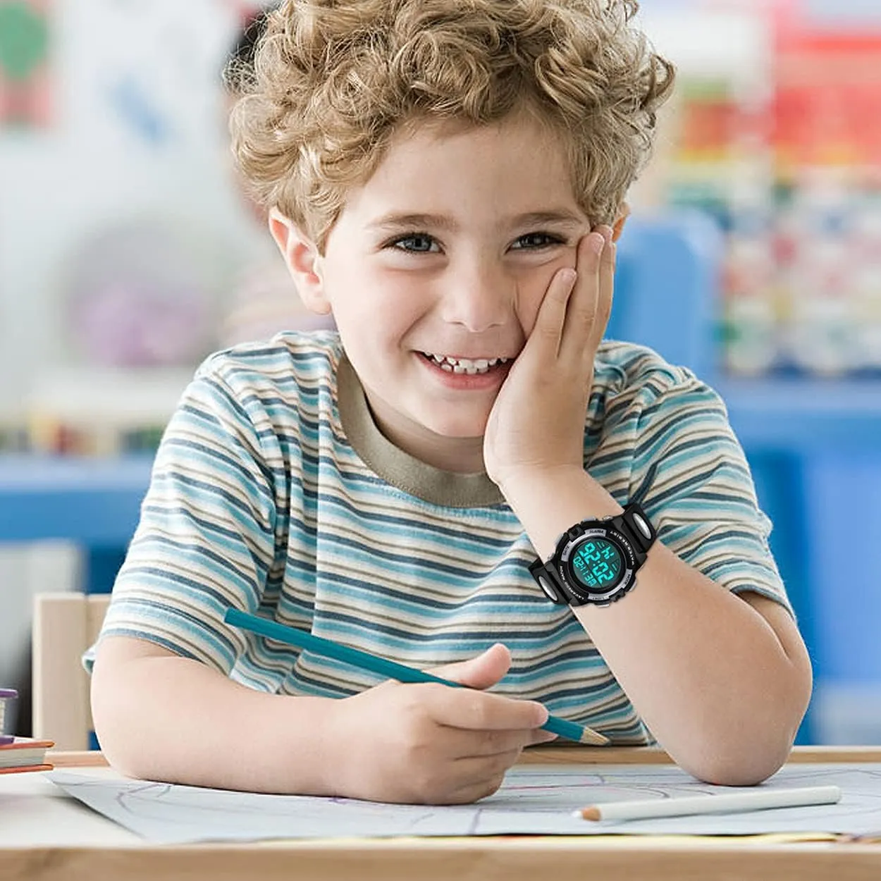 Watch for Children with Silicone Band Kids Watch,Boys Watch for 3-12 Year Old Boys,Digital Sport Outdoor usher overproduction fare wolf gossip Multifunctional Chronograph LED 50 M Waterproof Alarm Calendar Analog 