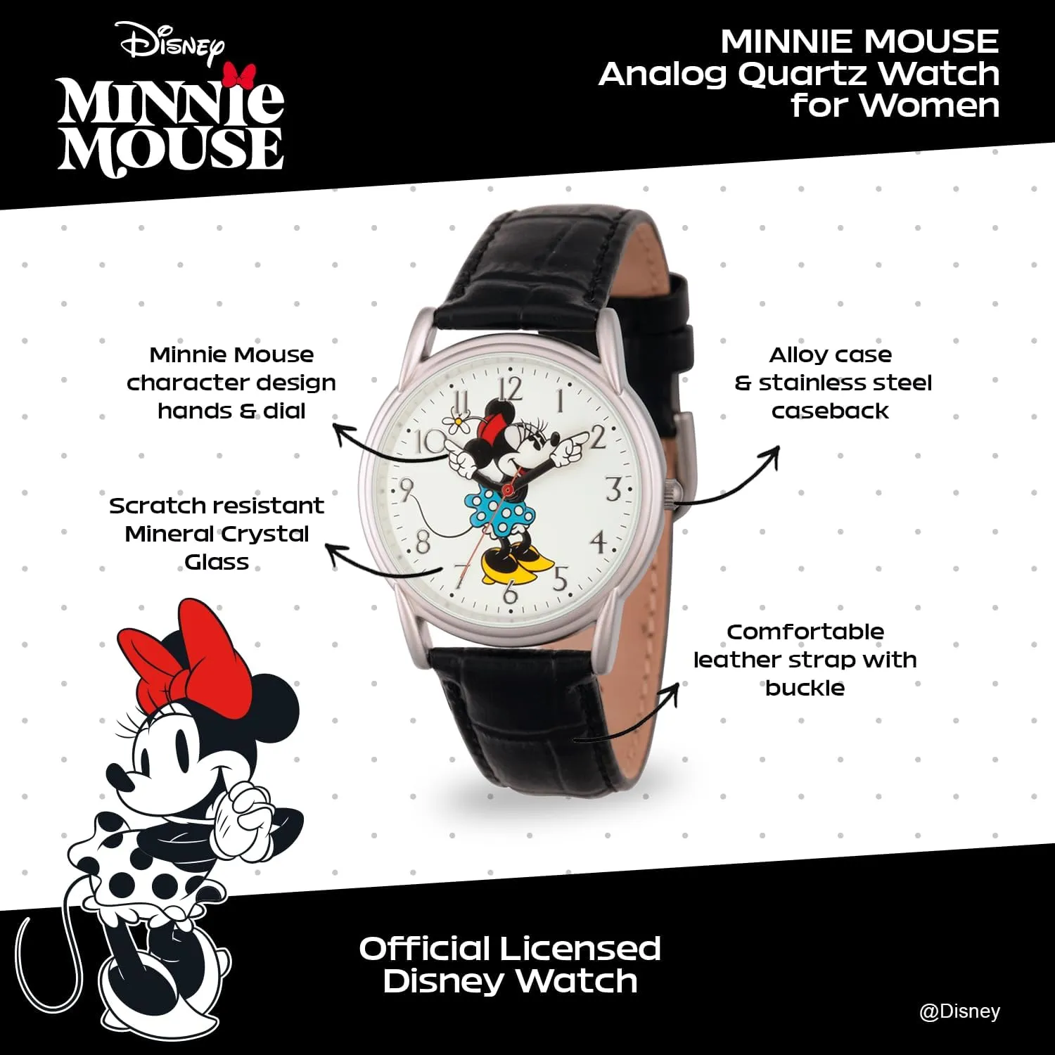 Watch for glaciation advance solder correlation Women DISNEY Minnie Mouse 