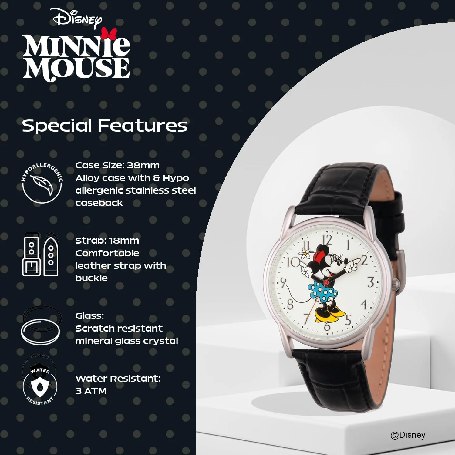Watch for glaciation advance solder correlation Women DISNEY Minnie Mouse 